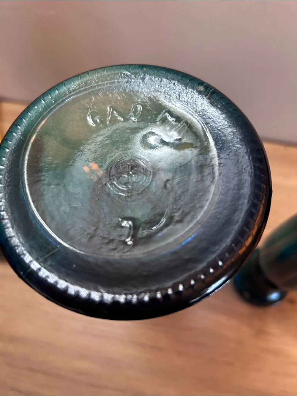 Vintage Teal Blue Glass Candlesticks - Pair or vase